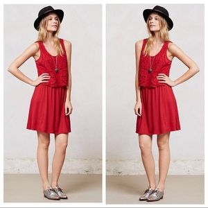 NWT Anthropologie Lilka Geranium Crochet Dress